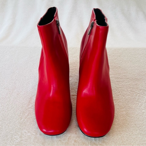 PRIMA DONNA RED LEATHER CHUNKY HEEL ANKLE BOOTS ZIPPER SIZE 9 NWT - Picture 2 of 11